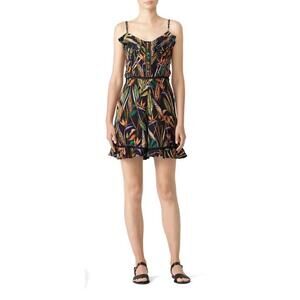 Deby Debo Womens Floral Printed Rodriguez Romper Black, Size Large